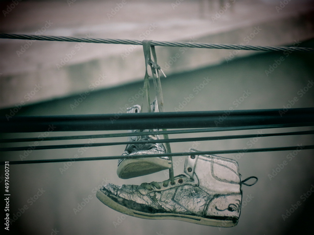 Fototapeta premium shoes hanging