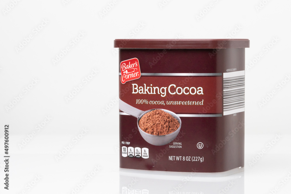 Bakers Corner brand 100 Baking Cocoa powder unsweetened in 8 ounce