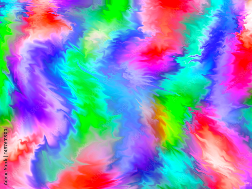Abstract holographic background with bright multicolored watercolors blending together. Juicy bright abstract texture