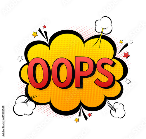 Pop art style with oops sign for banner design. Vector illustration