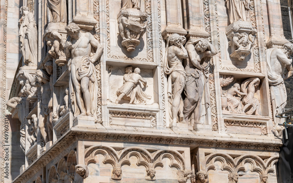 Statues facade Cathedral of Milan Cathedral