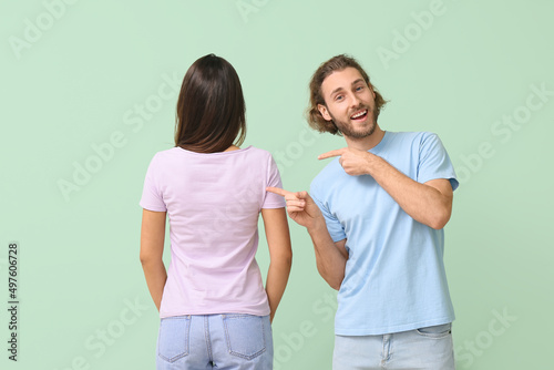 Young couple in stylish t-s...
