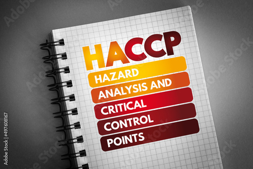 Fotografie HACCP - Hazard Analysis and Critical Control Points acronym on notepad, concept