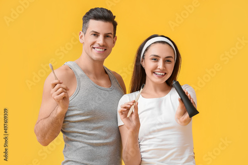 Young couple with activated...