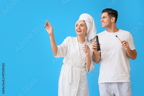 Young couple with activated...