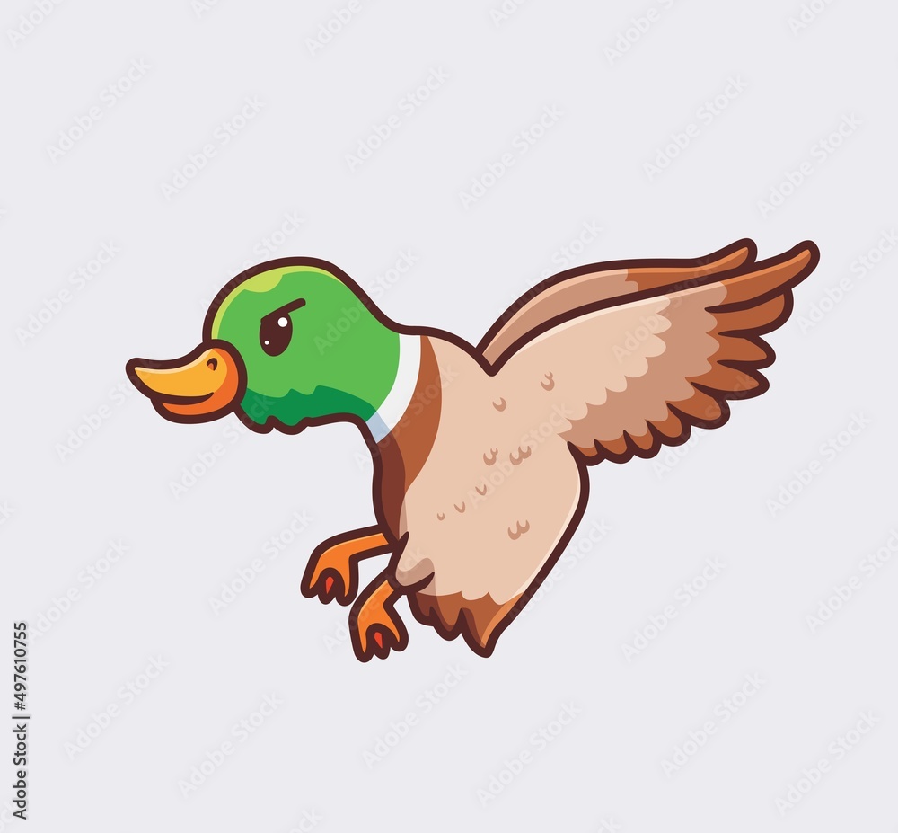 cute duck flying landing. isolated cartoon animal nature illustration. Flat Style suitable for Sticker Icon Design Premium Logo vector. Mascot Character cute duck flying landing. isolated cartoon animal nature illustration. Flat Style suitable for Sticker Icon Design Premium Logo vector. Mascot Character