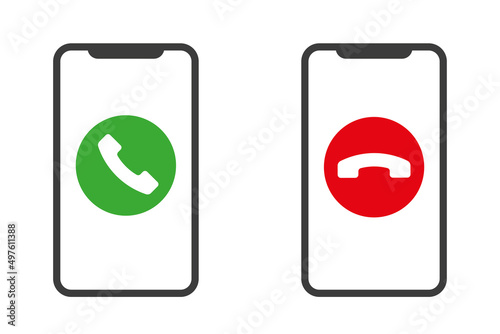 Phone call screen. Incoming call options.  vector Icons eps10