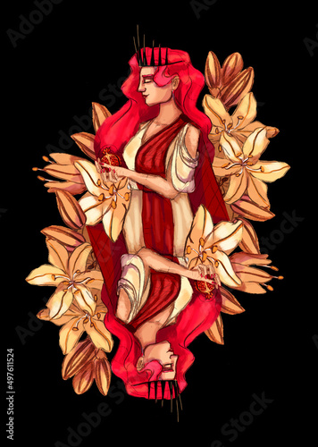 Obraz na plátně Persephone playing card