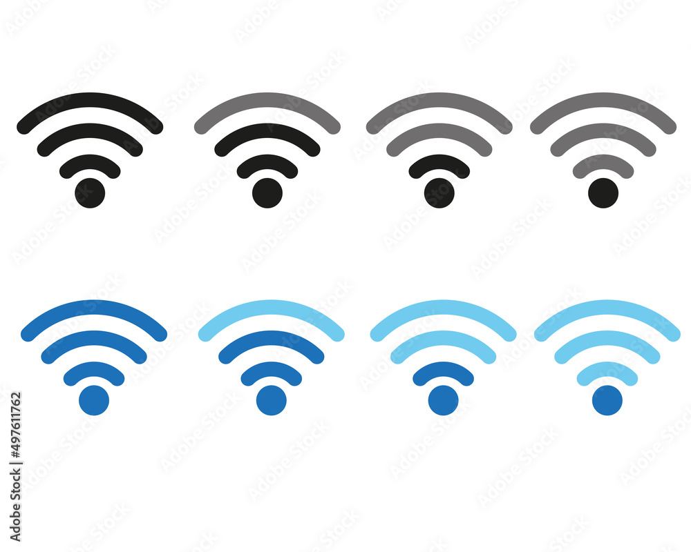 Set of wifi icons with signal level. Suitable for smartphone design element. Vector illustration Set of wifi icons with signal level. Suitable for smartphone design element. Vector illustration