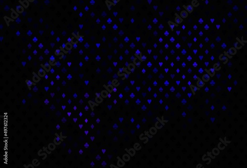 Dark purple vector pattern with symbol of cards.