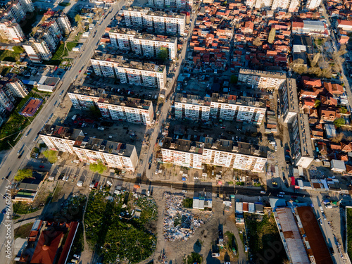 Aerial view of Stolipinovo neighborhood in Plovdiv, Bulgaria photo