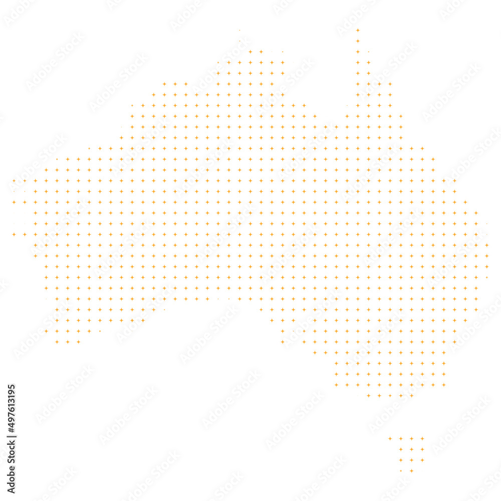 Halftone Australia Map.