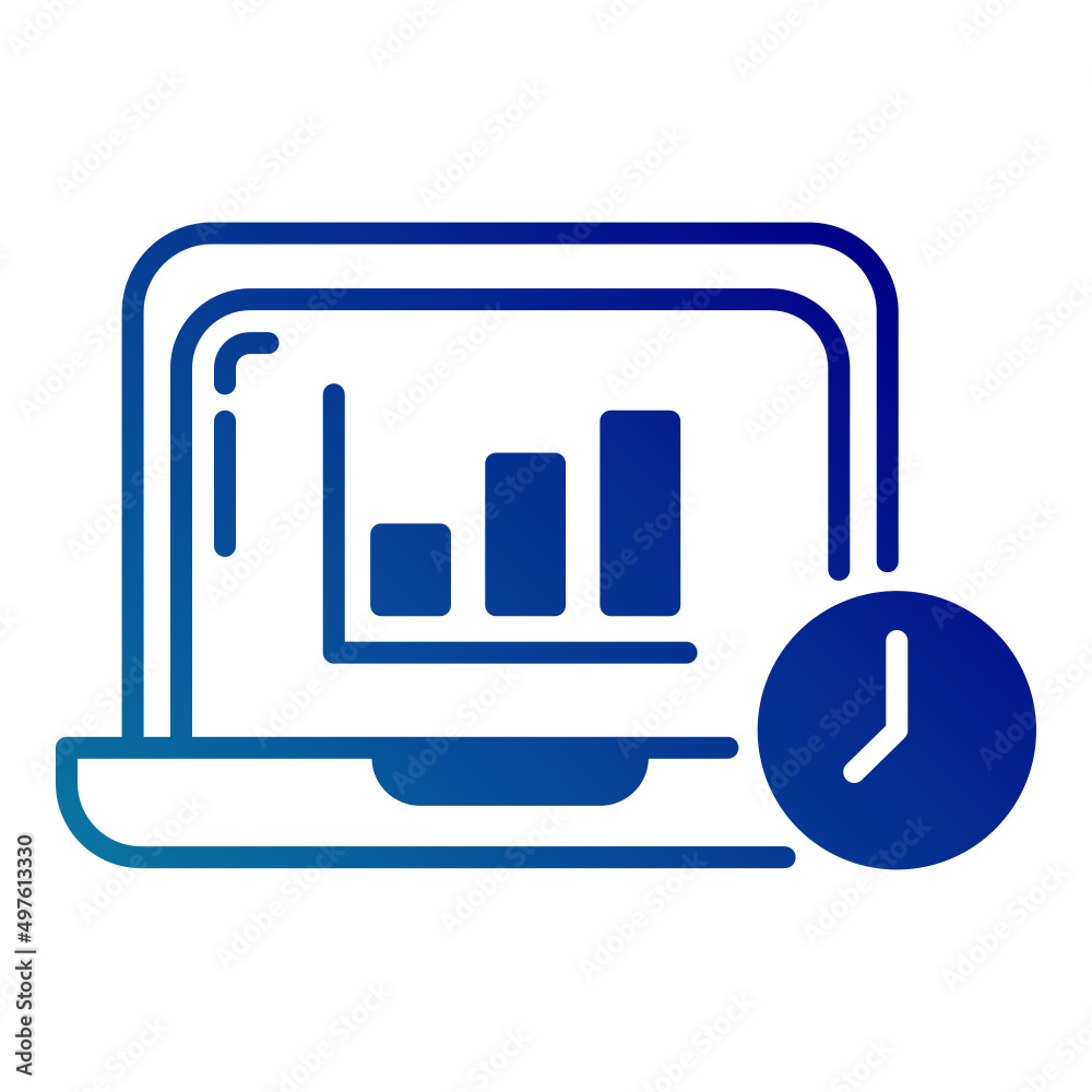 laptop and chart bar laptop and chart bar