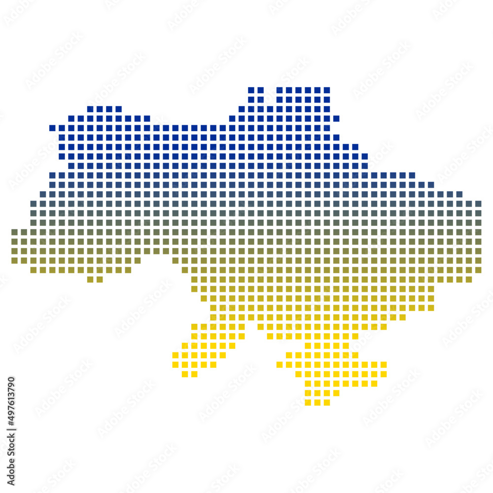 Halftone Ukraine Map.