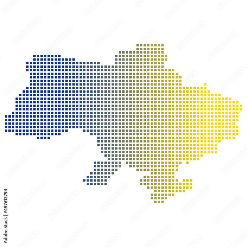 Halftone Ukraine Map.