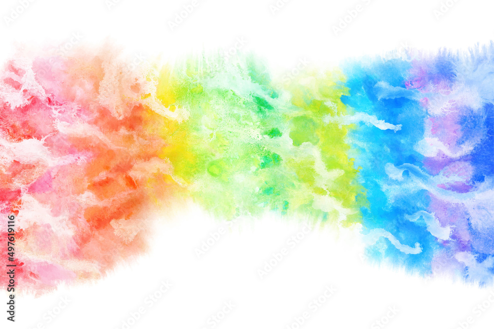 Fototapeta premium 空 雲 虹 水彩 ベクター 背景