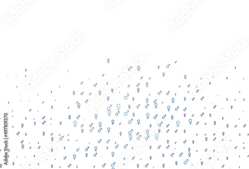 Light blue vector backdrop with gender signs.