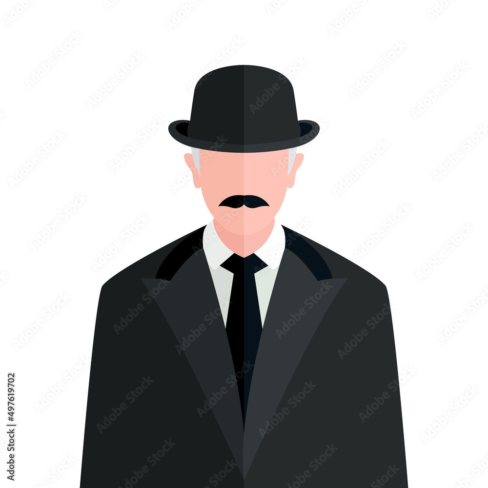 British retro style man icon illustration