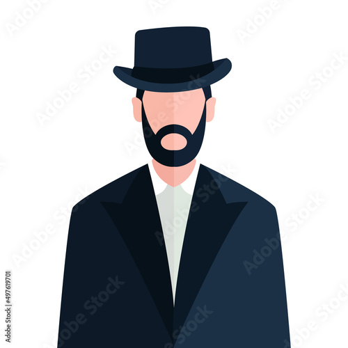 British retro style man icon illustration photo