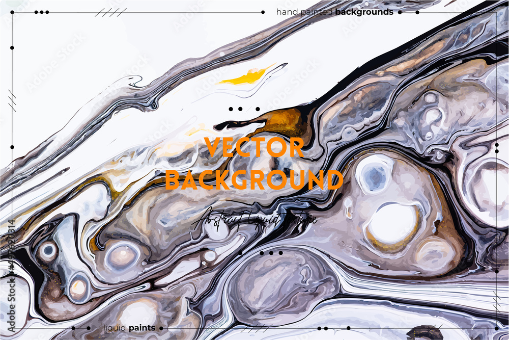 Fluid art texture. Abstract background with mixing paint effect. Liquid acrylic artwork that flows and splashes. Mixed paints for posters or wallpapers. Golden, lavender and white overflowing colors. Fluid art texture. Abstract background with mixing paint effect. Liquid acrylic artwork that flows and splashes. Mixed paints for posters or wallpapers. Golden, lavender and white overflowing colors.