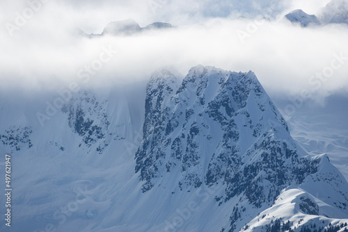 snow covered mountains