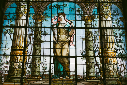 Stained Glass With Religious Motives photo