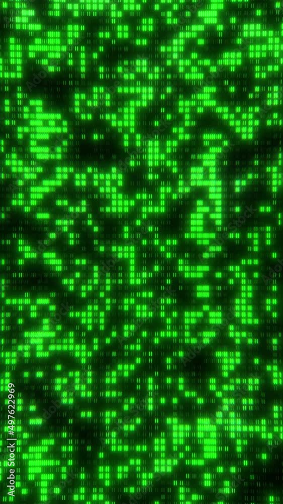 Falling Distorted Digital Green Matrix Pattern Code Background Loop Falling Distorted Digital Green Matrix Pattern Code Background Loop