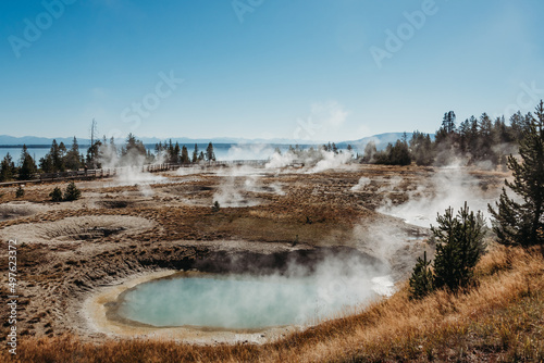 Hot springs in West Thumb Yellowstone National Park. photo