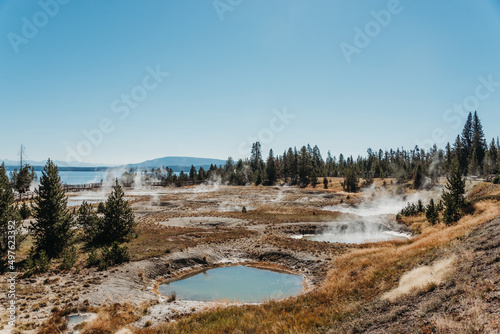 Hot springs in West Thumb Yellowstone National Park. photo