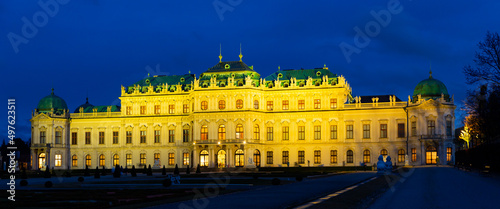 External view of Upper Belvedere, historic building complex in Vienna, Austria.