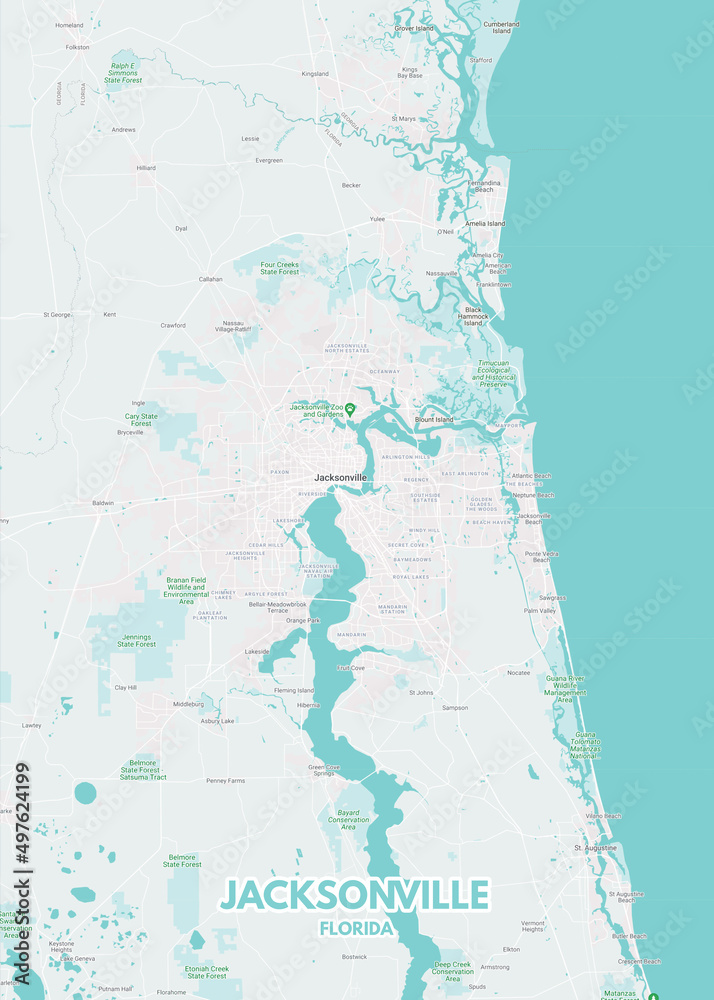 Poster Jacksonville Florida map - 1000 F 497624199 HZVLLH5fwLgWkysxwqJl6Hoc8f19KeSr 