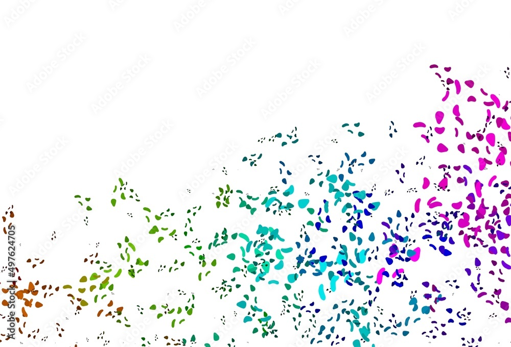 Light Multicolor, Rainbow vector template with memphis shapes.