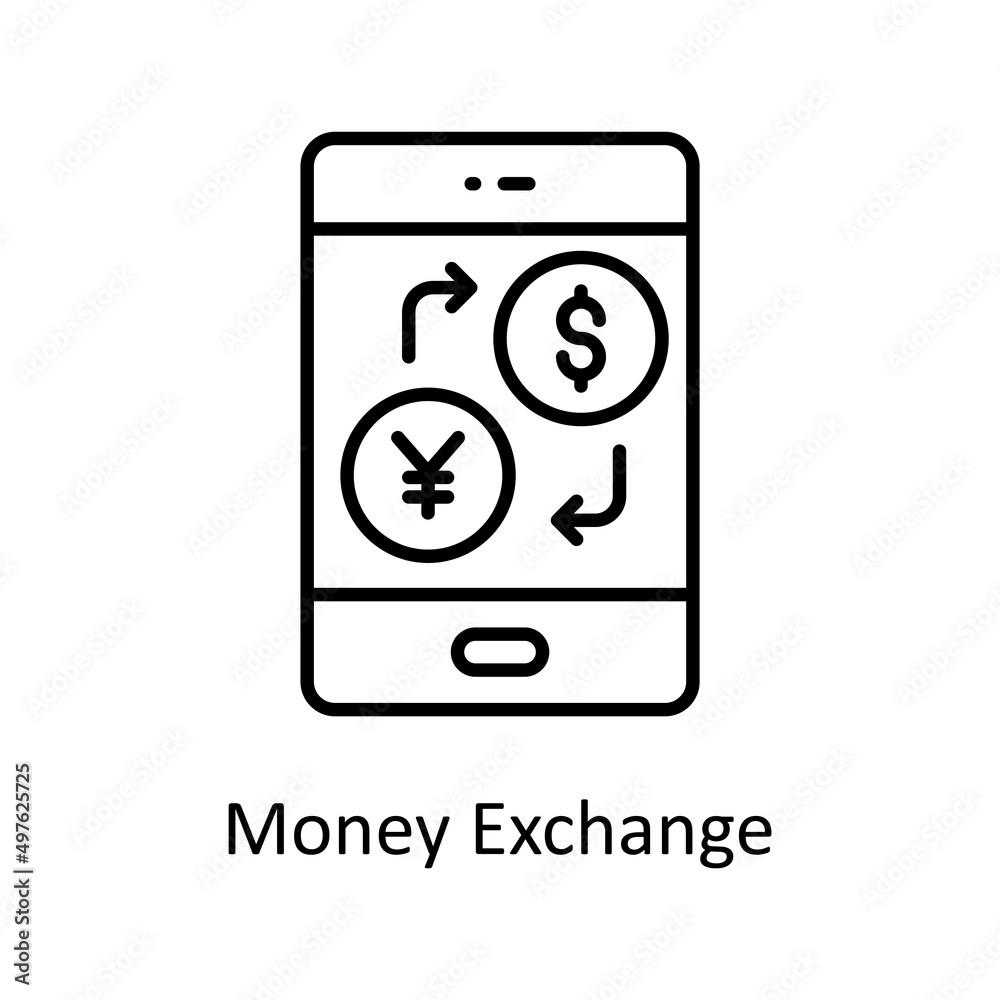 Money Exchange vector outline icon for web isolated on white background EPS 10 file Money Exchange vector outline icon for web isolated on white background EPS 10 file