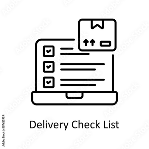 Delivery Check List vector outline icon for web isolated on white background EPS 10 file © Optima GFX