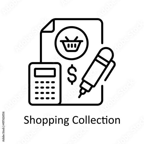 Shopping Collection vector outline icon for web isolated on white background EPS 10 file © Optima GFX
