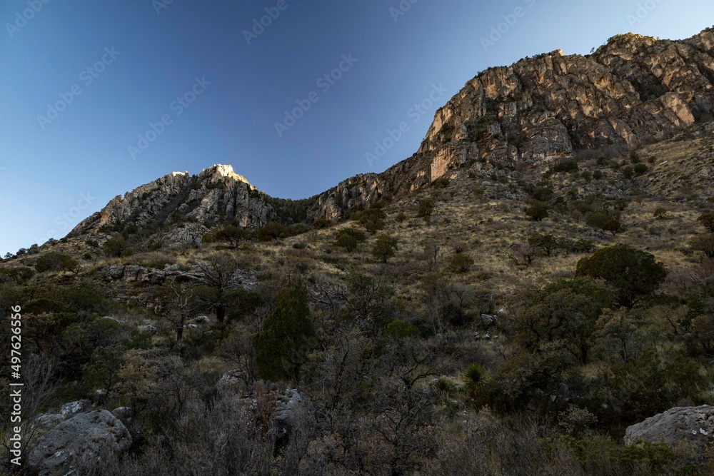 Canyon wall at sunset