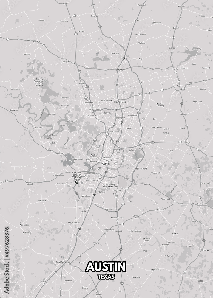 Poster Austin - Texas map. Road map. Illustration of Austin - Texas streets. Transportation network. Printable poster format. Poster Austin - Texas map. Road map. Illustration of Austin - Texas streets. Transportation network. Printable poster format.