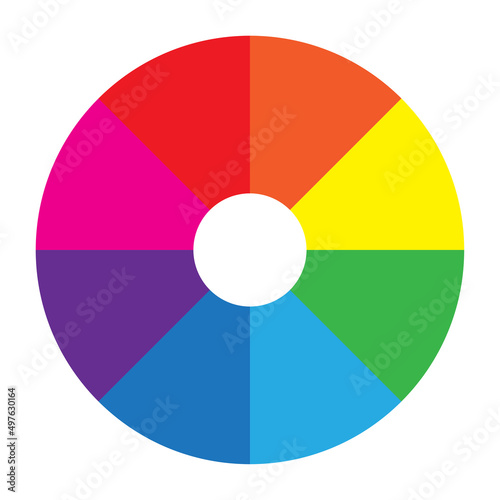 Abstract icon with circular palette. Chart graphic. Rainbow graphic. Ui symbol. Vector illustration. stock image. 