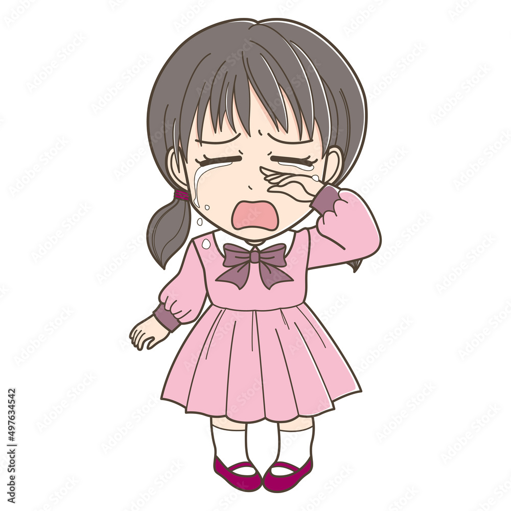 泣いているワンピースの女の子