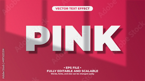 Pink Minimalist 3D Editable Text Effectt