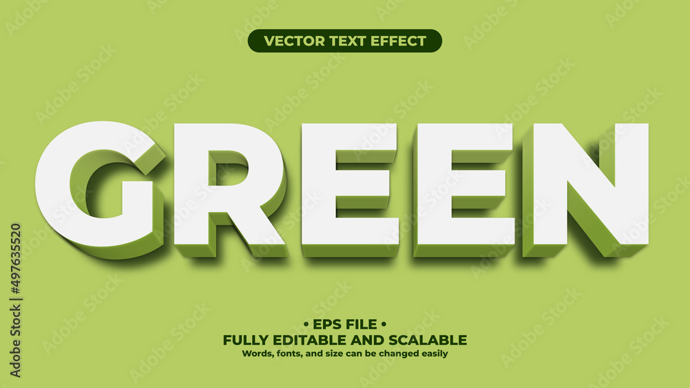 Green Minimalist 3D Editable Text Effect Green Minimalist 3D Editable Text Effect