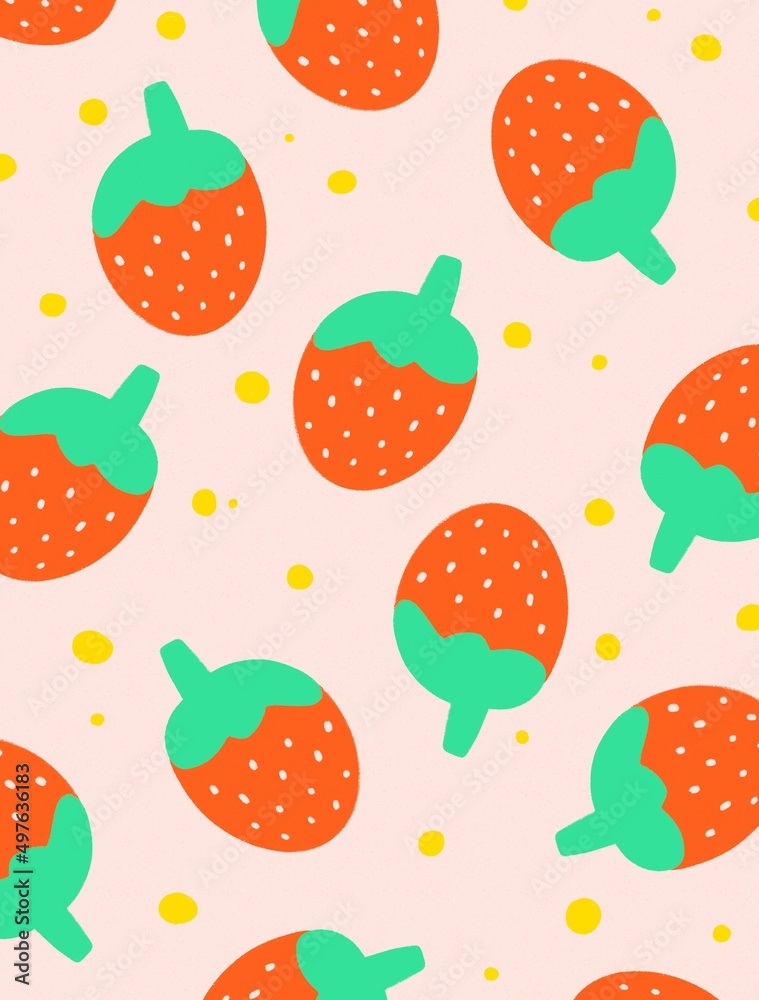 Strawberries fruit pattern illustration Strawberries fruit pattern illustration