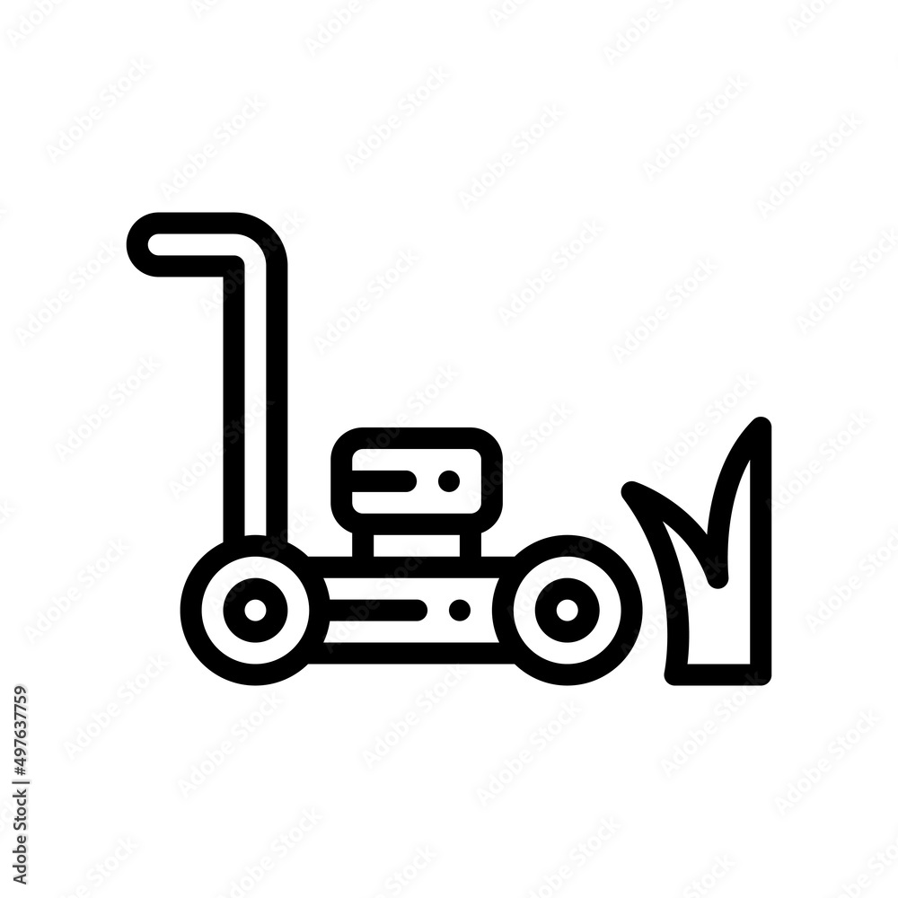 lawnmower line style icon. vector illustration for graphic design, website, app