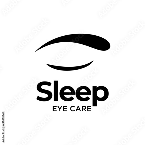 sleep eye care logo, creative abstract eye closed vector