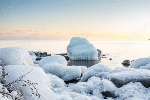 Landscape of Lake Superior in Winter 2