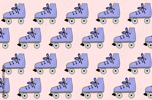 Set of roller skates illustration photo