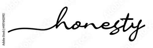 Honesty Handwriting Black Lettering Calligraphy Banner. Greeting Card Vector Illustration.