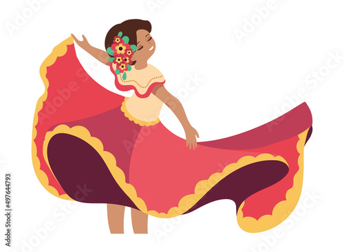 mexican woman in traditional dress