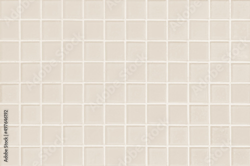 Beige ceramic wall and floor tiles mosaic abstract background. Design geometric wallpaper texture decoration bedroom. 