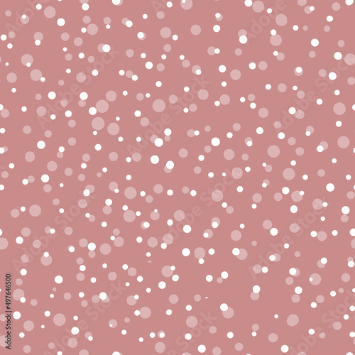 Abstract hand drown polka dots background. Brown dotted seamless pattern with white circles. Template design for invitation, poster, card, flyer, textile, fabric